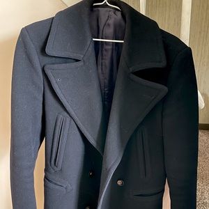 Suit supply 100% pure wool pea coat top coat 41 medium small